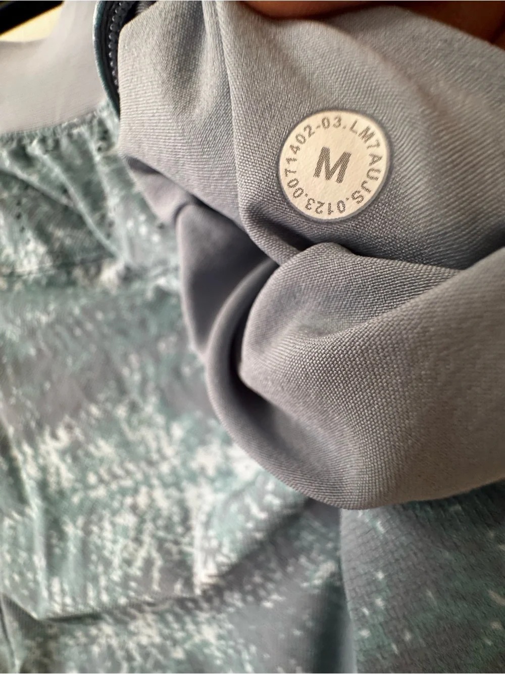 lululemon athletica Gray Teal Patterned Swim Hybrids